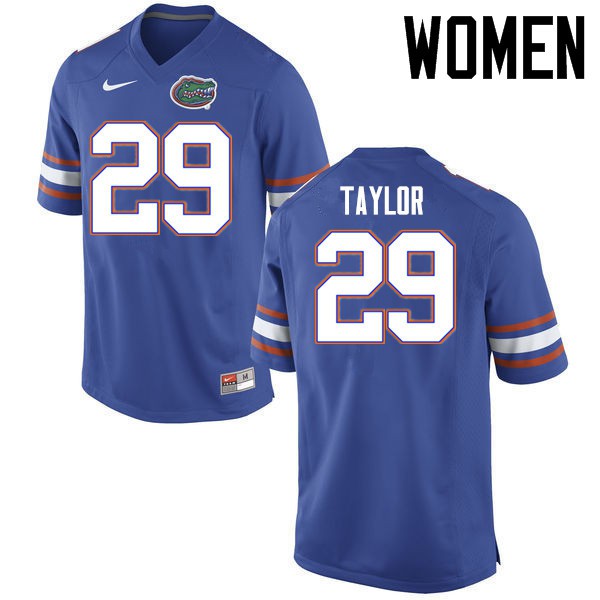 Florida Gators Women #29 Jeawon Taylor College Football Jersey Blue